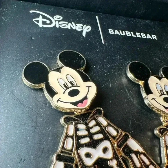 BaubleBar Disney Mickey Skeleton Costume dangle post earrings NWT - Picture 4 of 5